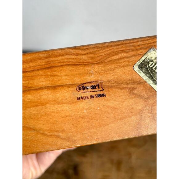 Vintage Spanish Wooden Salt & Pepper Shakers and Stand, Set of 3 - Picture 7 of 7